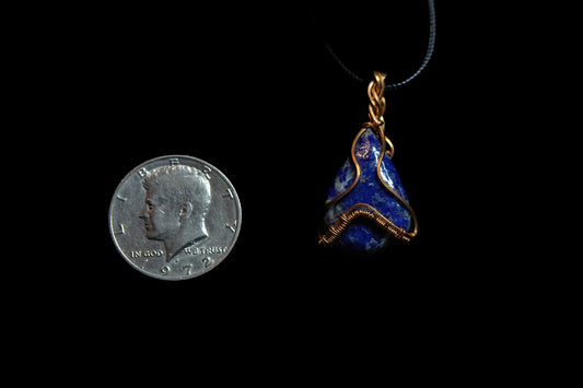 Blue Lapis wrapped in beautiful Fine Copper