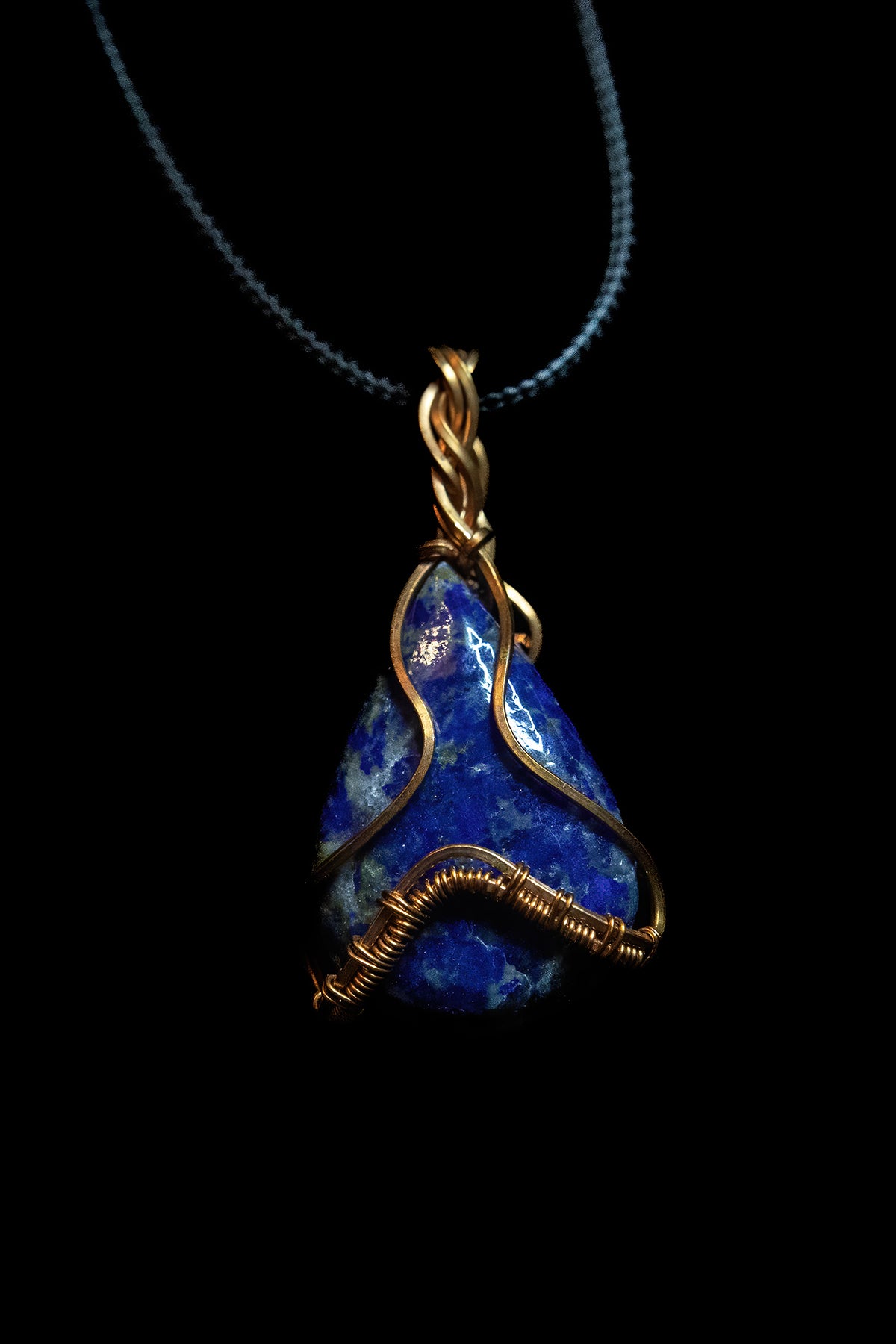 Blue Lapis wrapped in beautiful Fine Copper