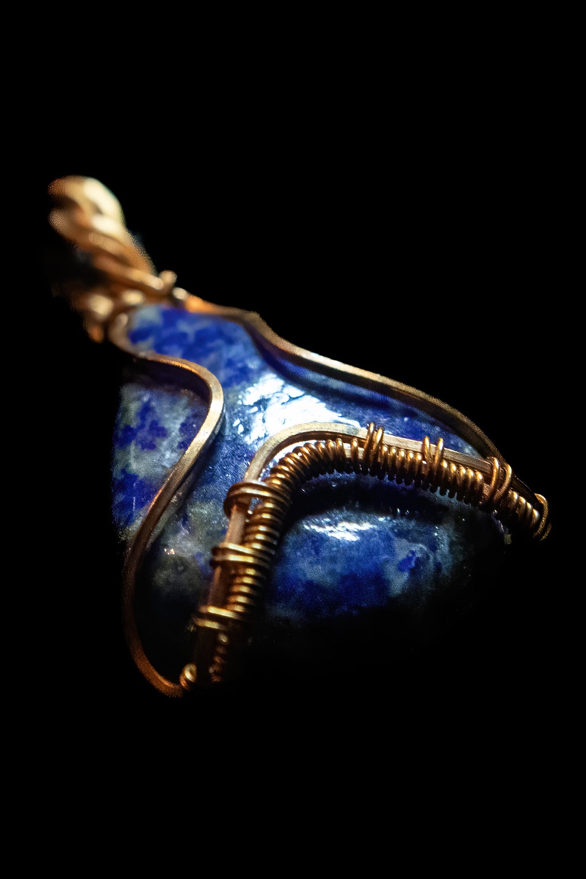 Blue Lapis wrapped in beautiful Fine Copper