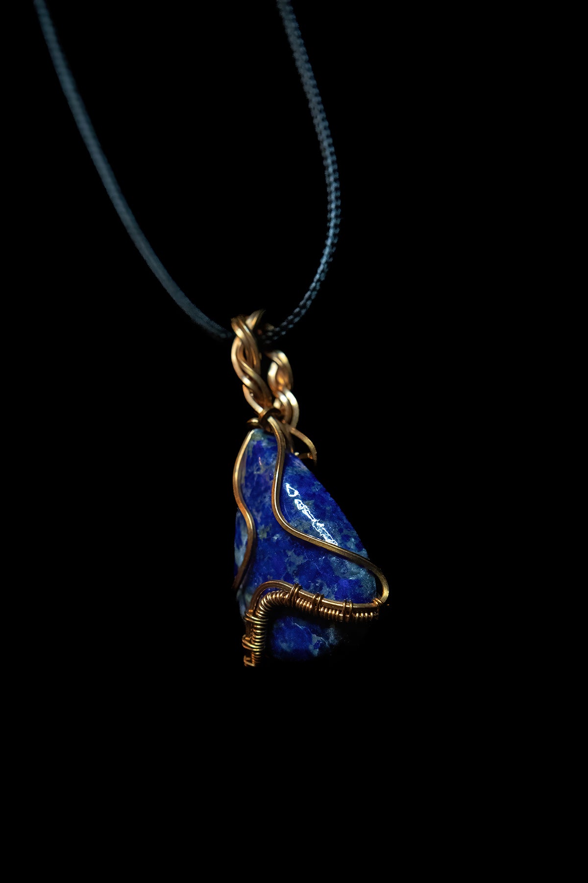 Blue Lapis wrapped in beautiful Fine Copper