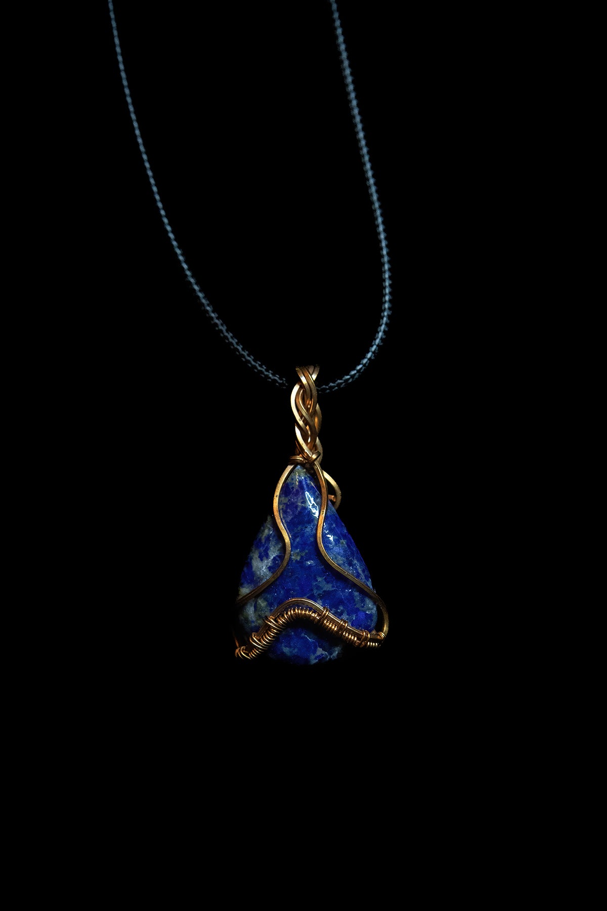 Blue Lapis wrapped in beautiful Fine Copper