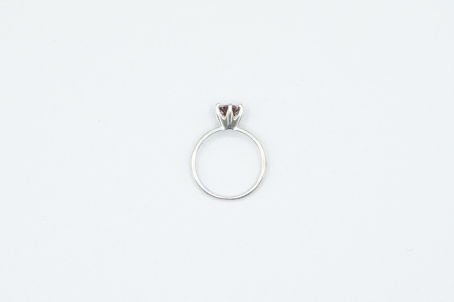 Garnet Hexagon Ring in Sterling Silver Size 7
