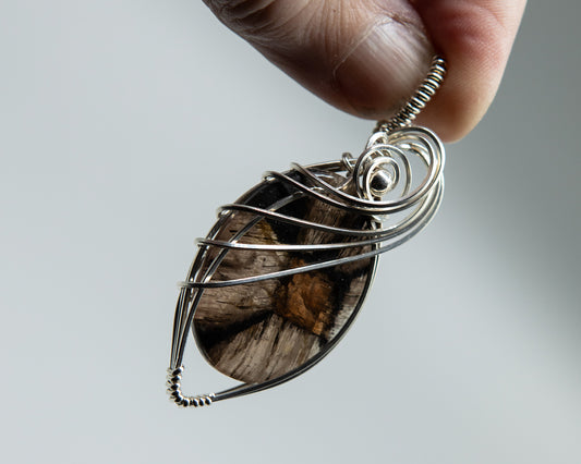 Chiastolite in Silver
