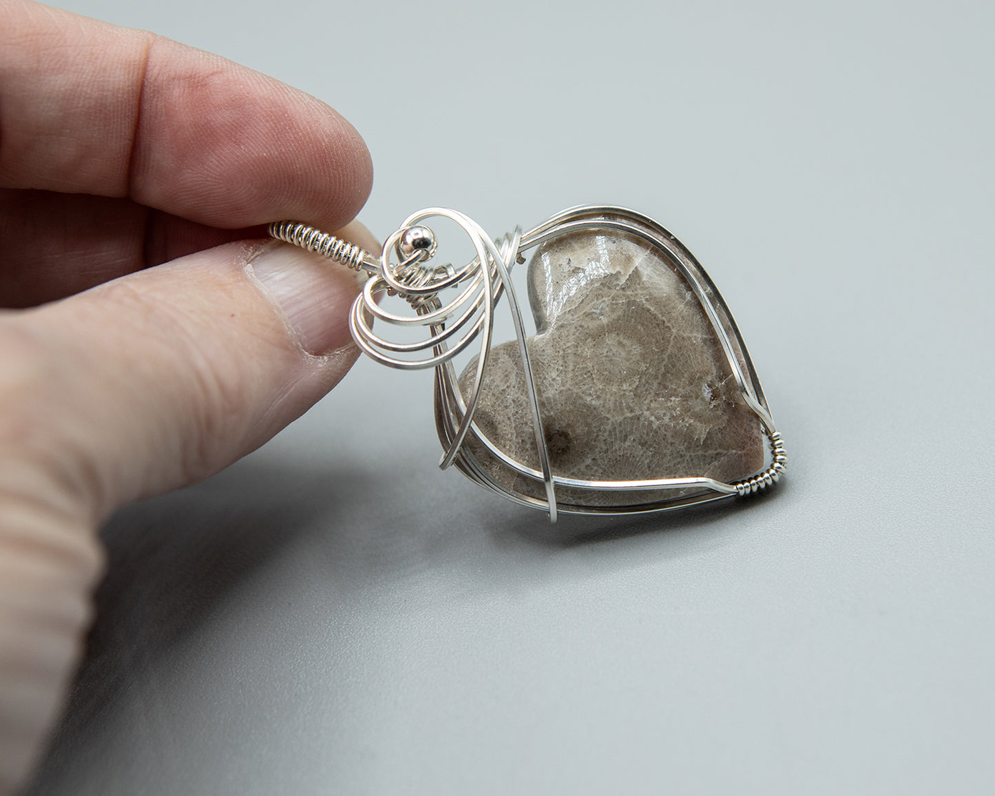 Love My Michigan! Petosky Stone in Sterling Silver