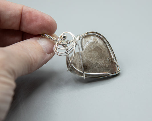 Love My Michigan! Petosky Stone in Sterling Silver