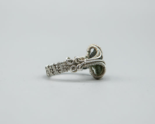 Moldavite Ring in Sterling Silver Size 7.5
