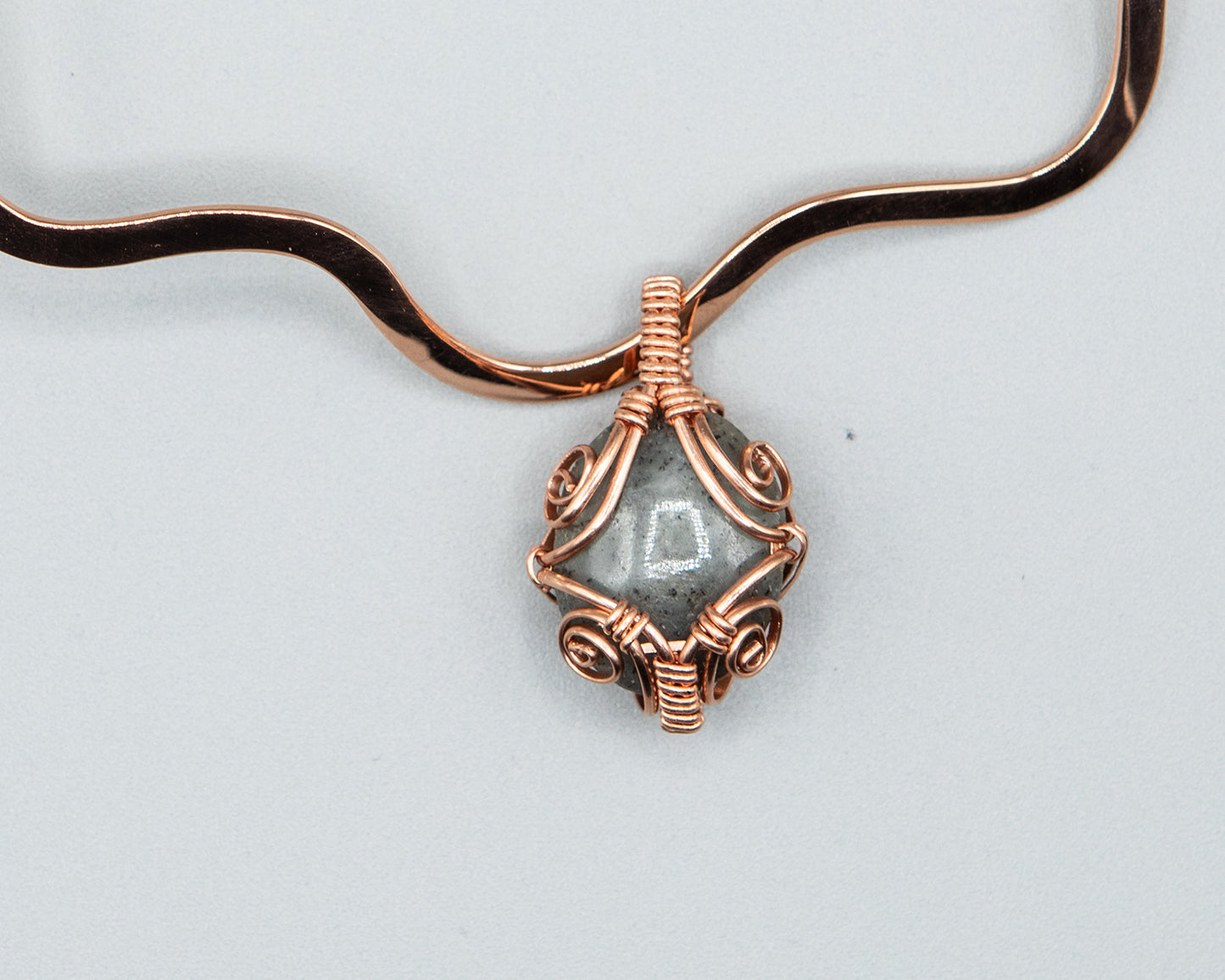 Fine copper wave collar with Ruby in Matrix Pendant
