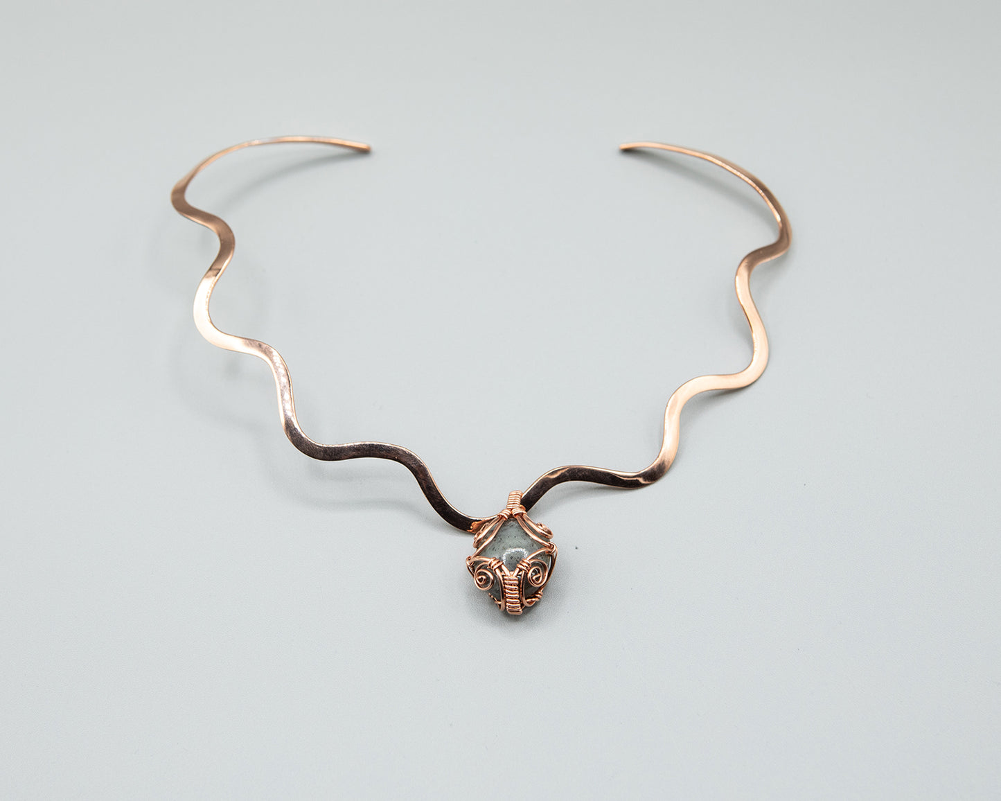 Fine copper wave collar with Ruby in Matrix Pendant