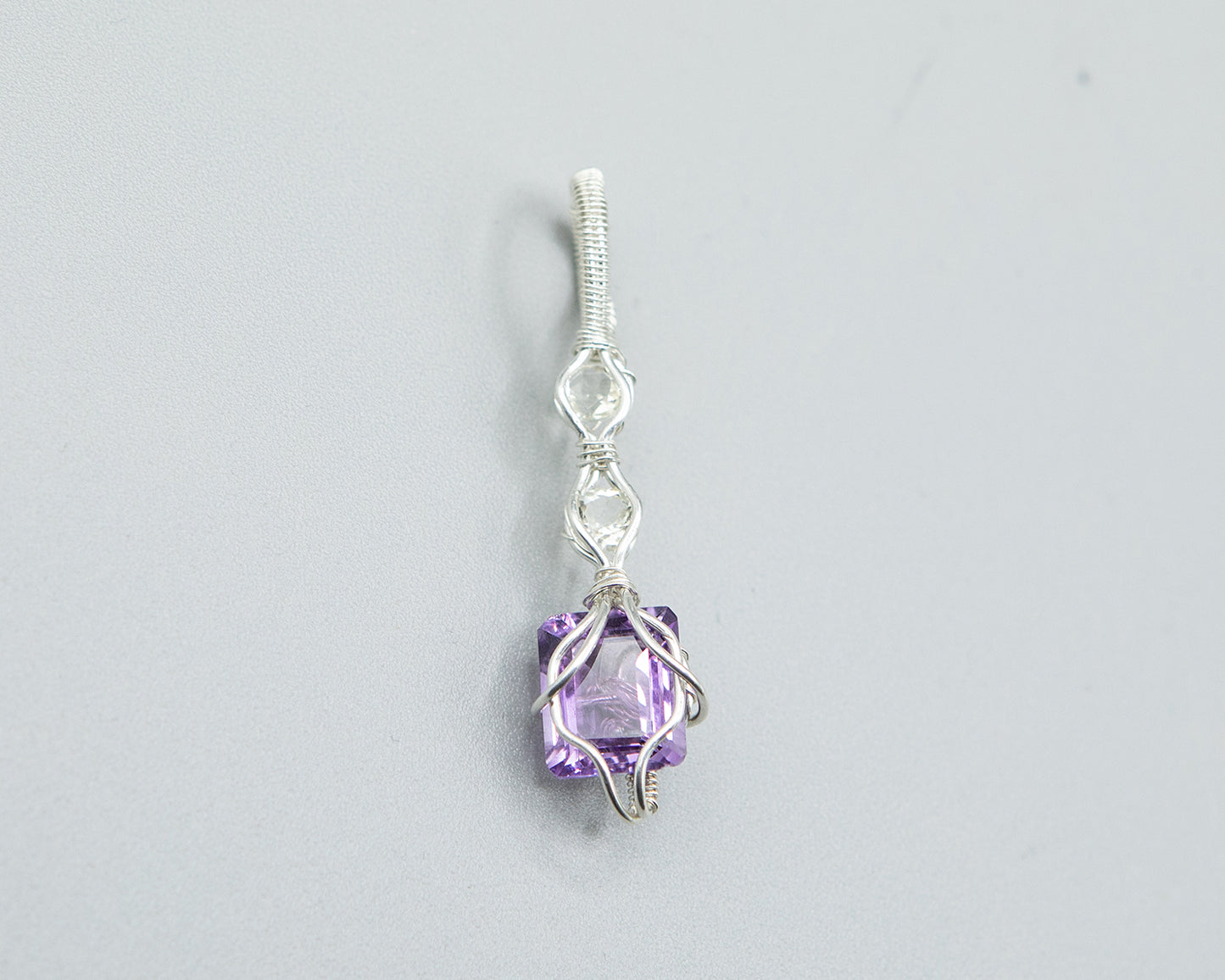 Amethyst and Yellow Labradorite Pendant in Sterling Silver
