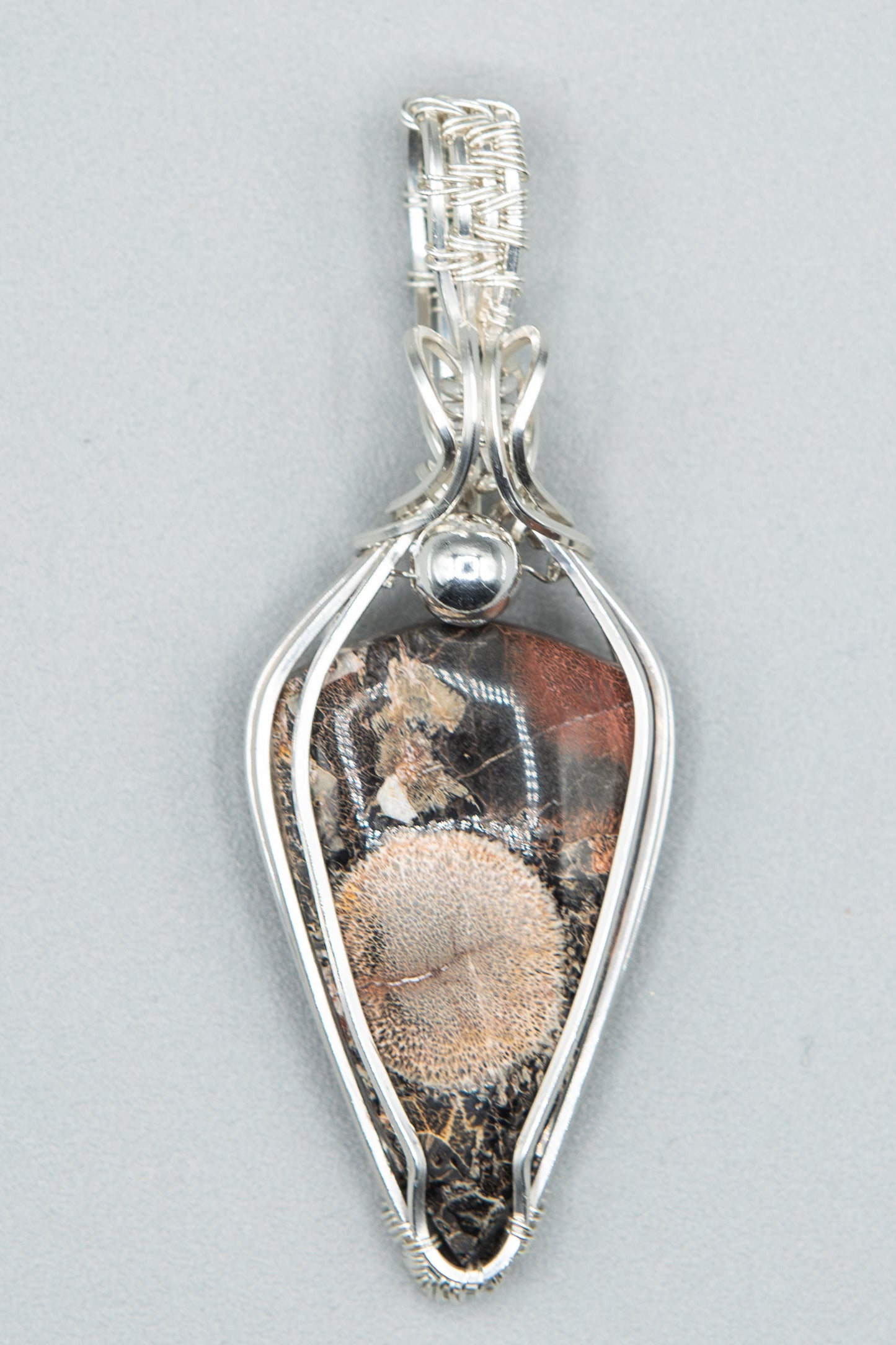 Gorgeous Galaxy Rhyolite wrapped in Sterling Silver