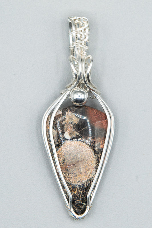 Gorgeous Galaxy Rhyolite wrapped in Sterling Silver