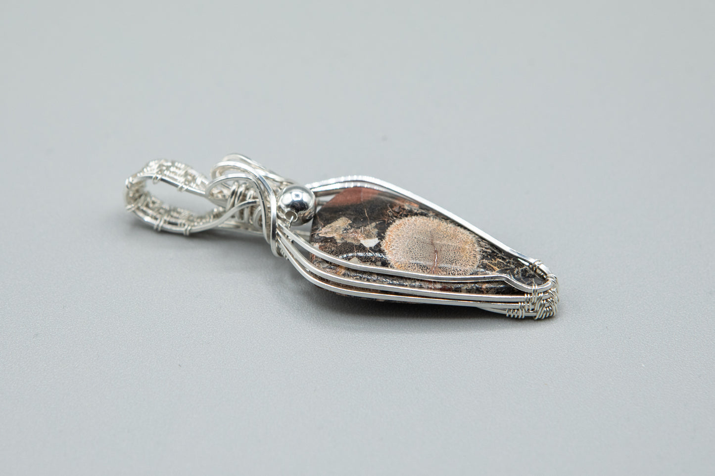 Gorgeous Galaxy Rhyolite wrapped in Sterling Silver