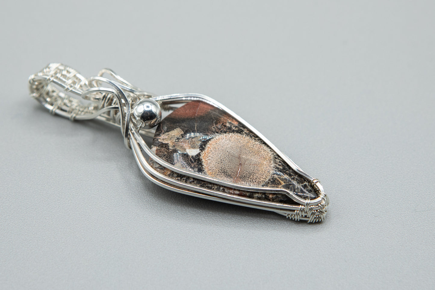 Gorgeous Galaxy Rhyolite wrapped in Sterling Silver