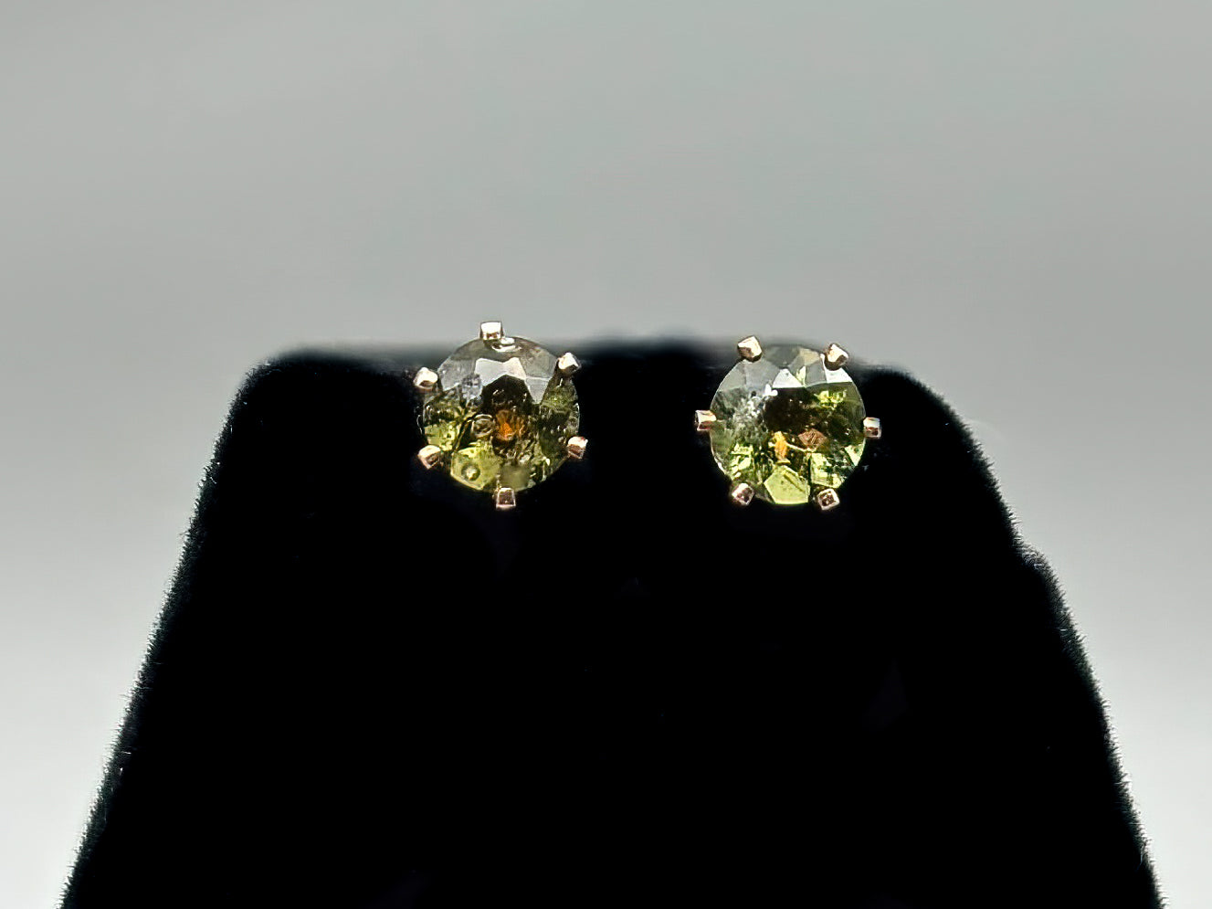 5mm Moldavite in Sterling silver posts