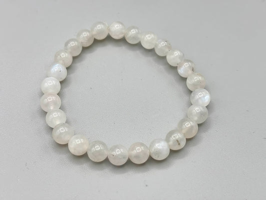 7 inch Moonstone Beaded Bracelet