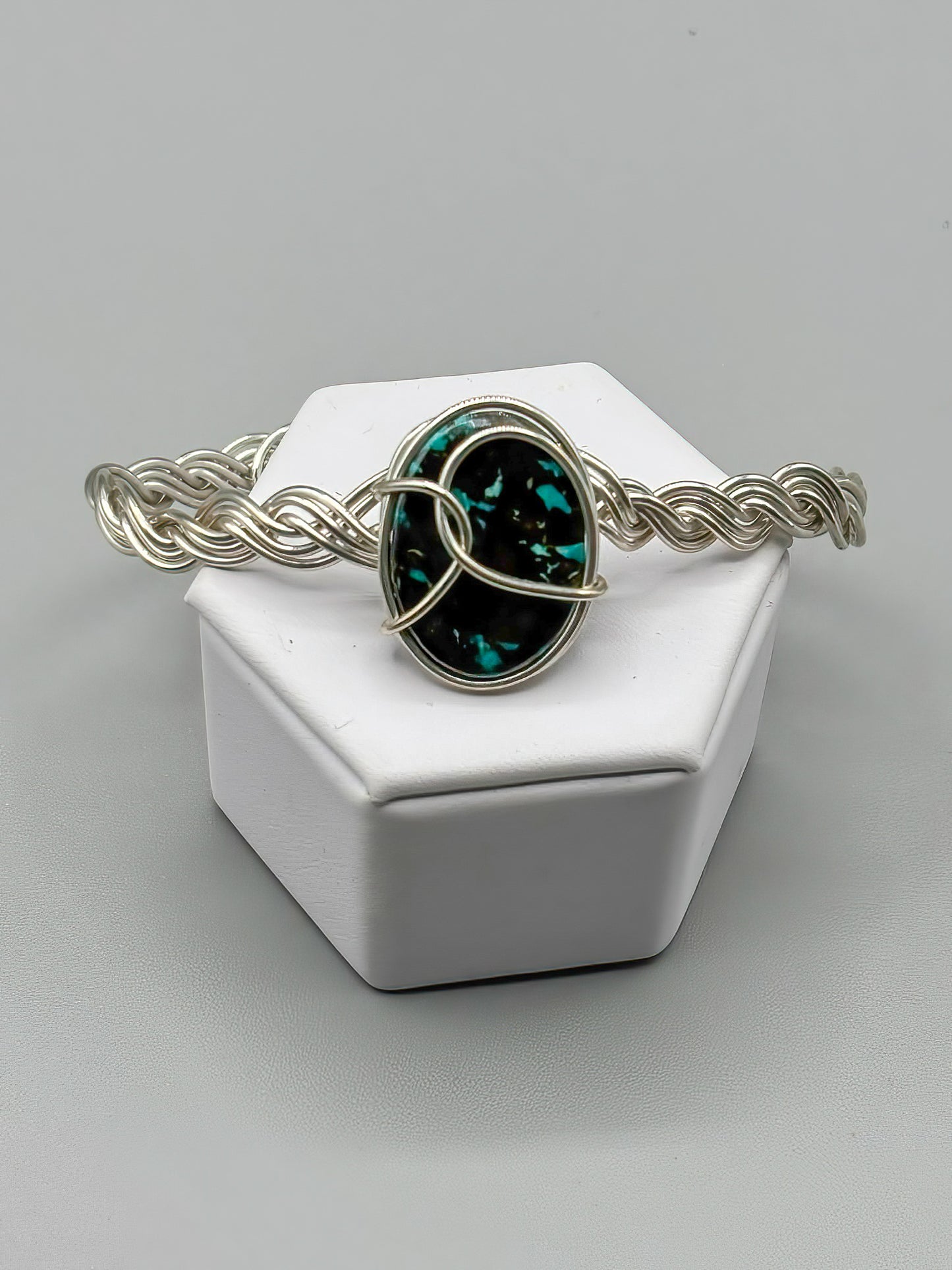 Turquoise and Sterling Silver Bracelet, Approx 6.5 inch