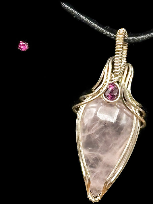 Rose Quartz and Rhodolite Garnets with Matching Garnet Earrings