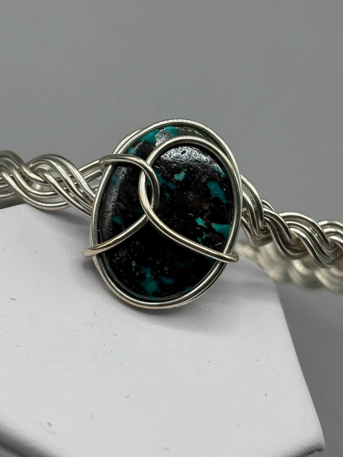Turquoise and Sterling Silver Bracelet, Approx 6.5 inch