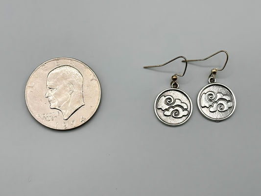 Tibetan Silver Cloud Earrings on Sterling hooks