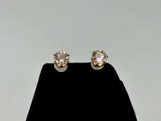 5mm Peach Morganite Rounds set in 14K gold fill Posts