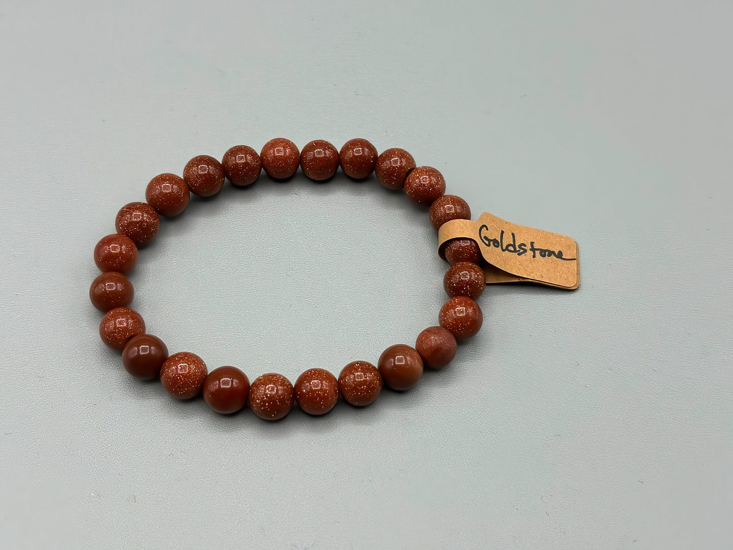 7 inch Goldstone beaded bracelet