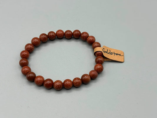 7 inch Goldstone beaded bracelet