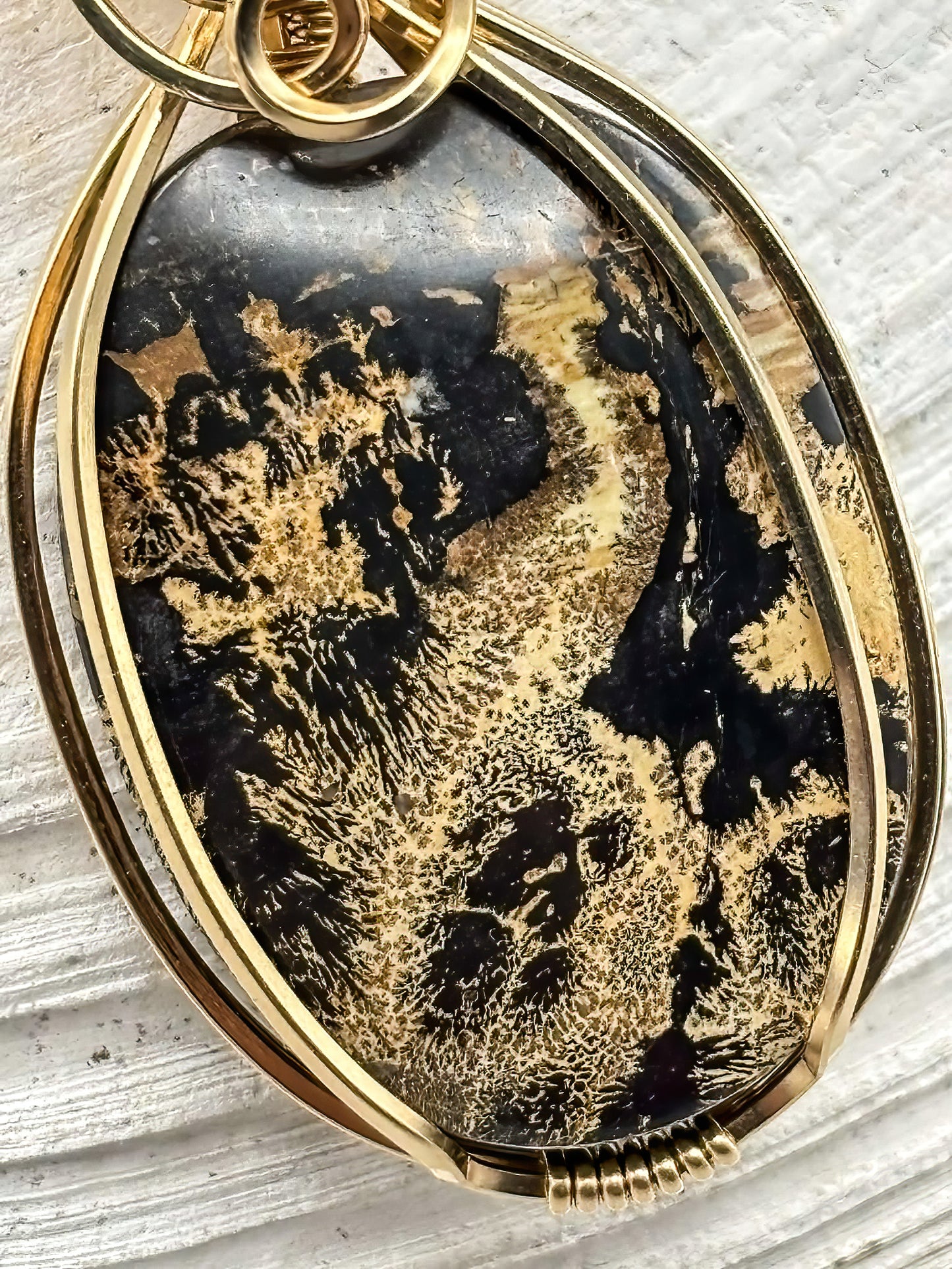 Outback Picture Jasper Pendant in 14K Gold Filled Wire