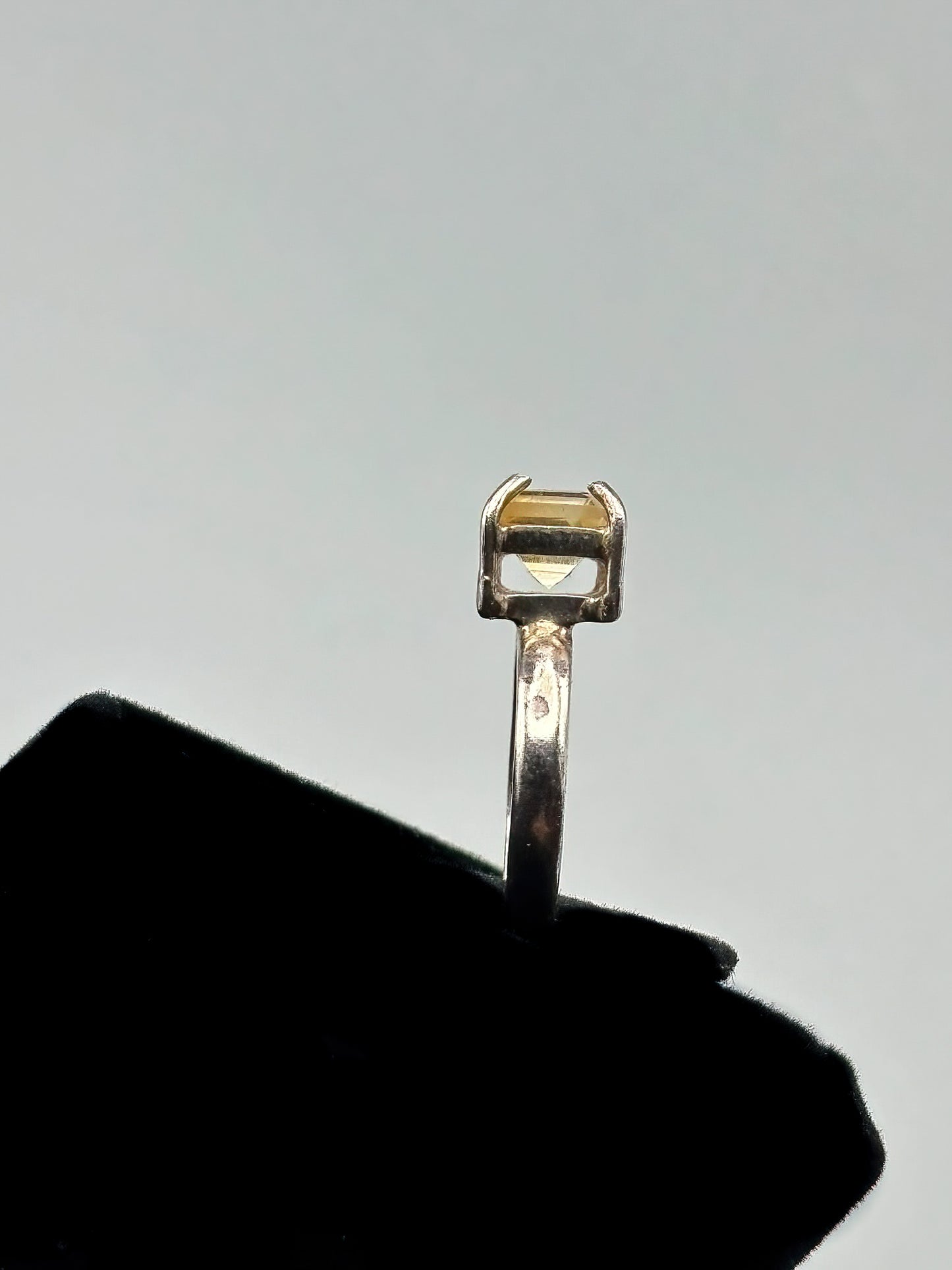 Faceted Yellow Labradorite in Sterling Silver, Size 4