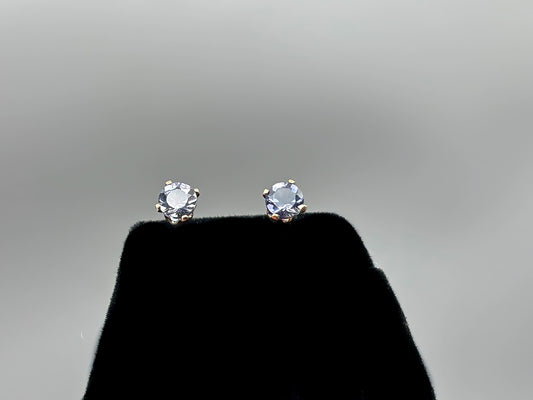 4mm Iolite .4tcw in sterling silver posts