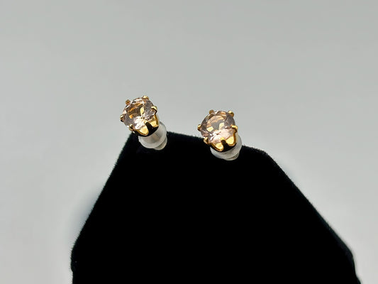 5mm Peach Morganite Rounds set in 14K gold fill Posts