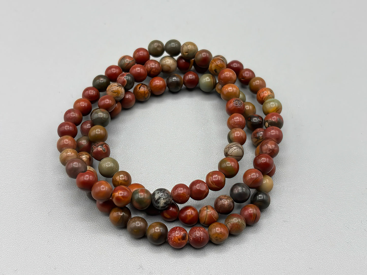 Red India Agate Beaded Bracelet (one bracelet)