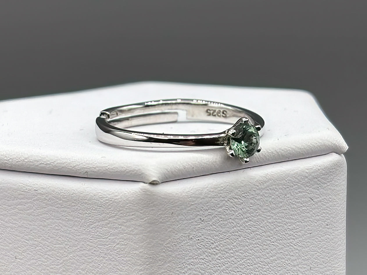 Montana Sapphire in Adjustable Sterling Silver Band