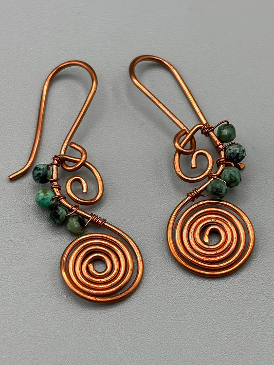 Copper and Turquoise Earrings