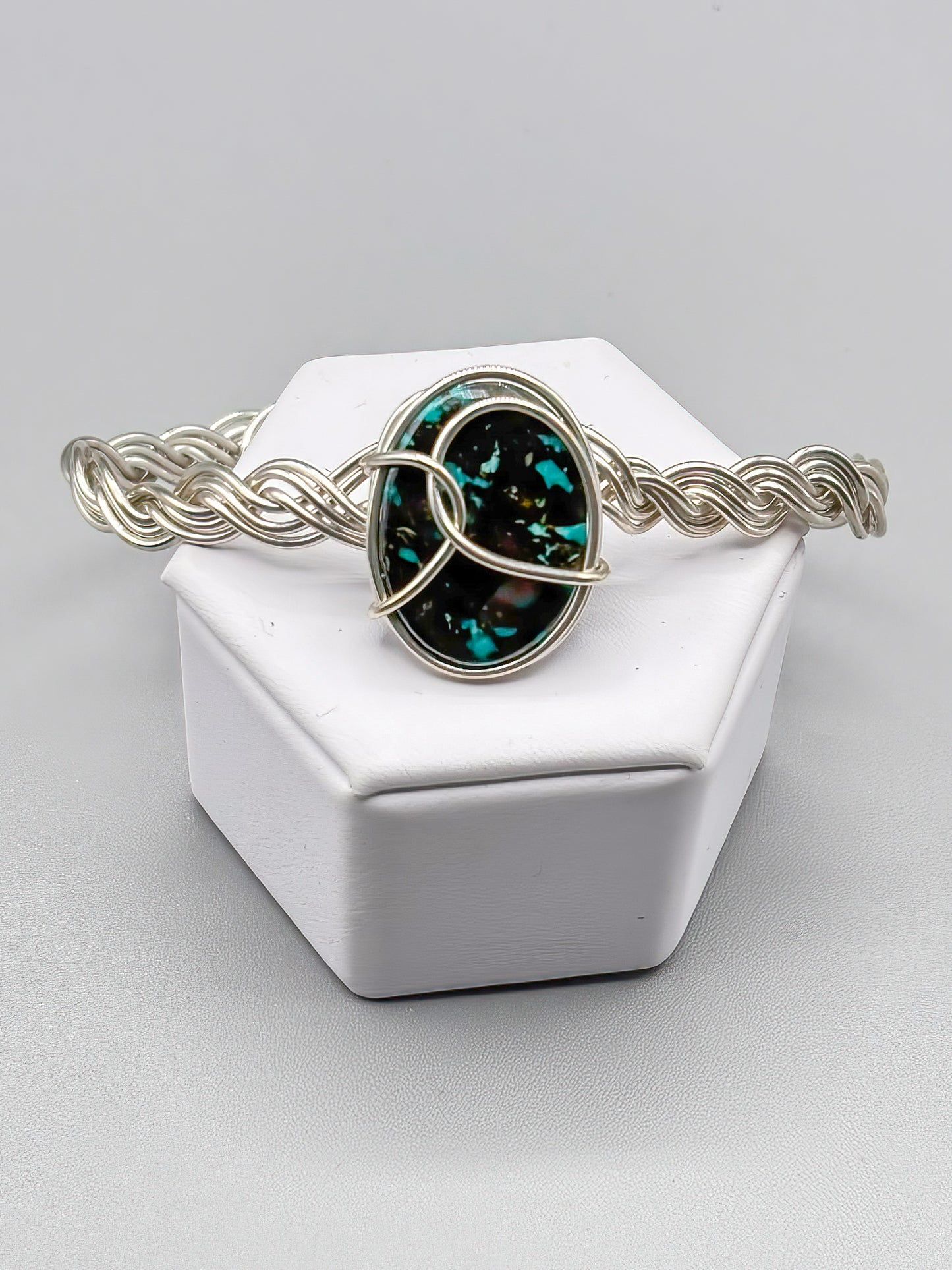 Turquoise and Sterling Silver Bracelet, Approx 6.5 inch