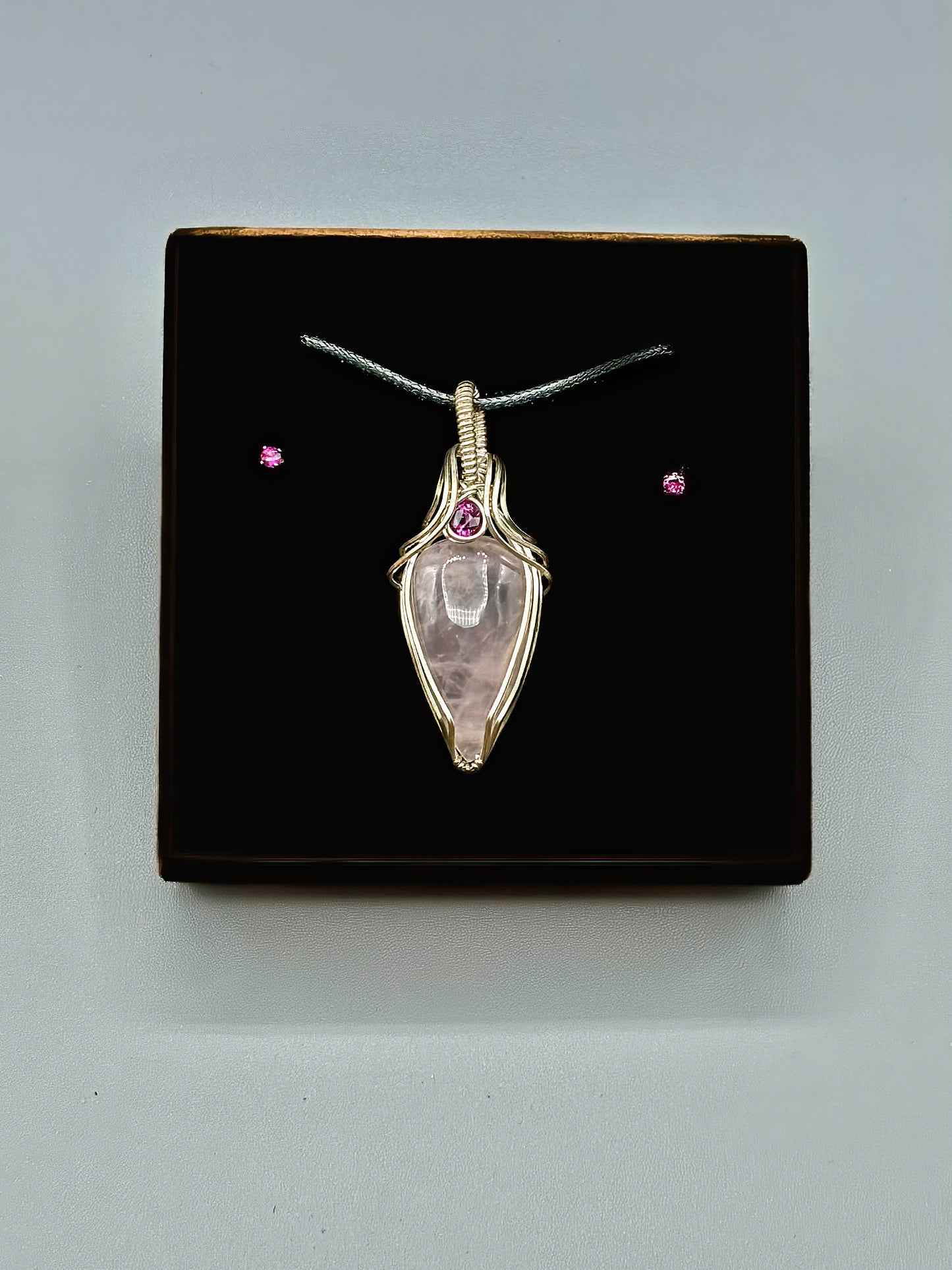 Rose Quartz and Rhodolite Garnets with Matching Garnet Earrings